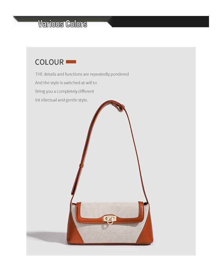 2024 Летняя Высококлассная Сумка-багет через плечо с цветными блоками