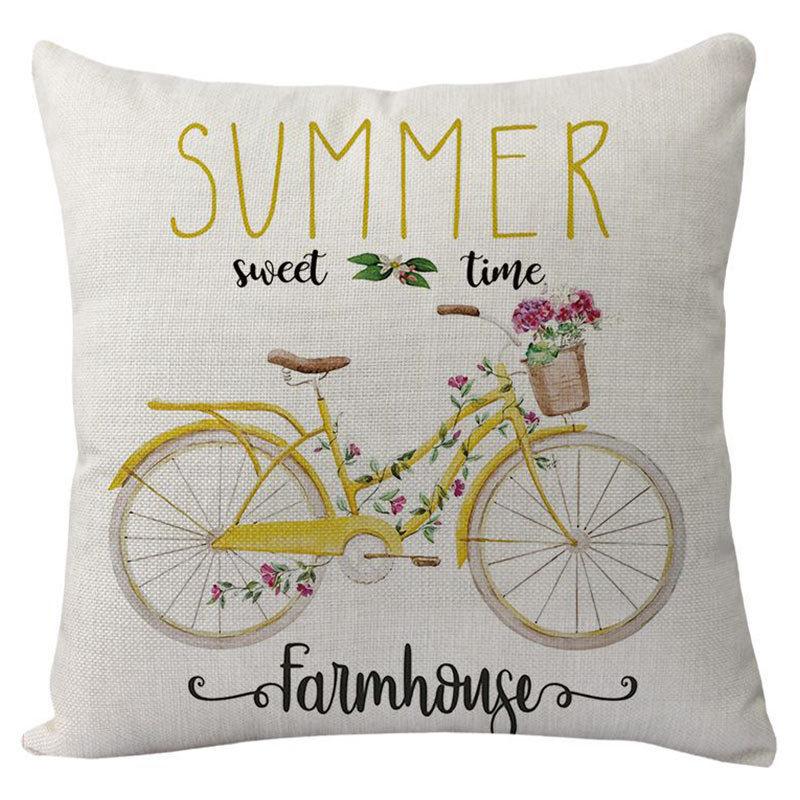 Pillow Cover Nordic Ins Pillow Summer Yellow Lemon Square Print Pillow Cover Cushion