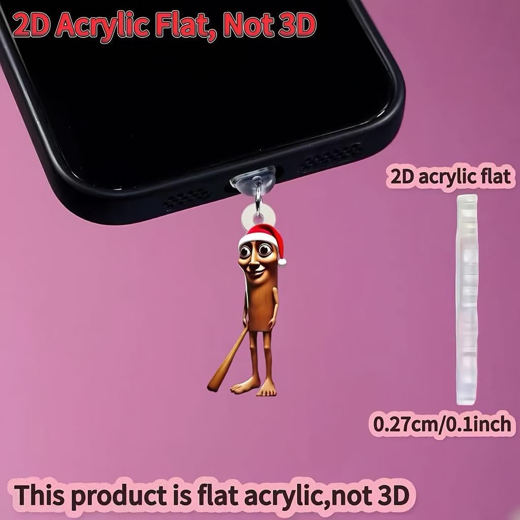 Creative Christmas Hat-Wearing Stick Figure Phone Dust Plug, Effectively Prevents Dust, Provides Thoughtful Protection for Phone Ports