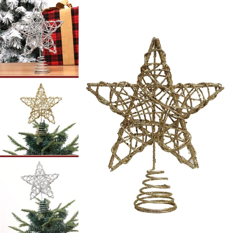 Sparkling Small Christmas Star Toppers Delicate Star Toppers for Christmas Tree Elegant Holiday Decoration