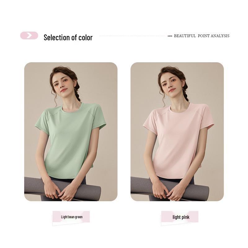 Women's Spring 2025 Yoga Set: High-End Sports Shorts & Short Sleeve Fitness Top