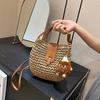 Summer Straw Bag For Women Fashion Semicircle Crossbody Bags Rattan Handmade Messenger Handbag Travel Beach Bags Tote