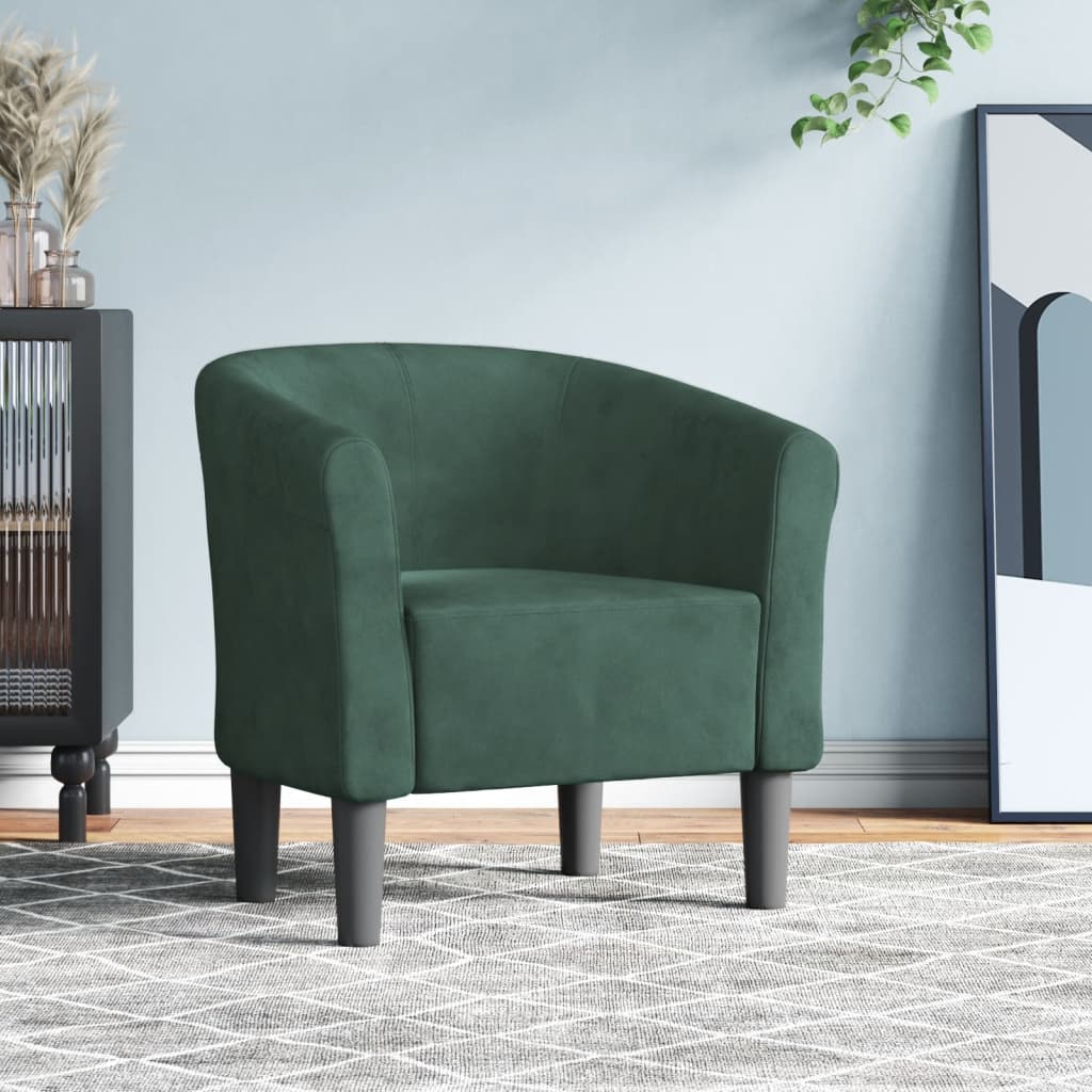 Club Chair Dark Green Velvet