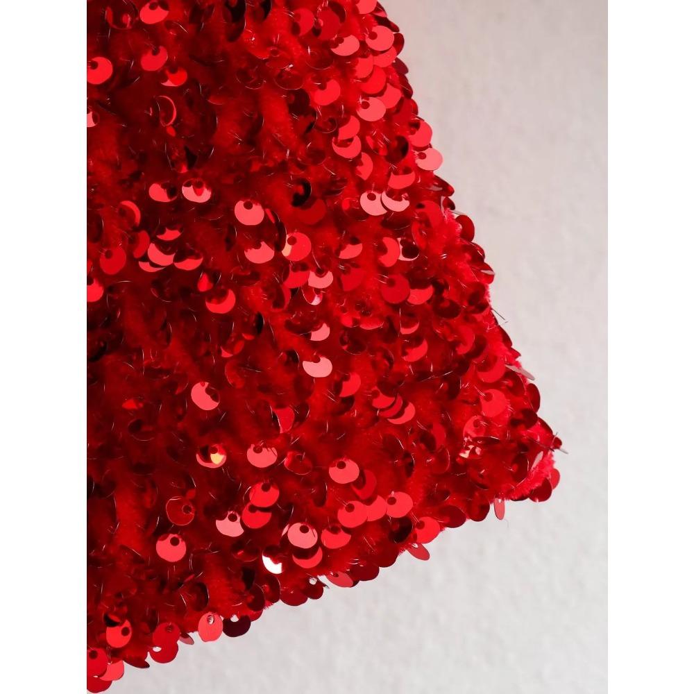 Fashion Holiday Tie-front Sequined Jacket for Women Y2K Shiny Chic Cropped Coat Female Elegant Long Sleeve Lady Party Outerwear