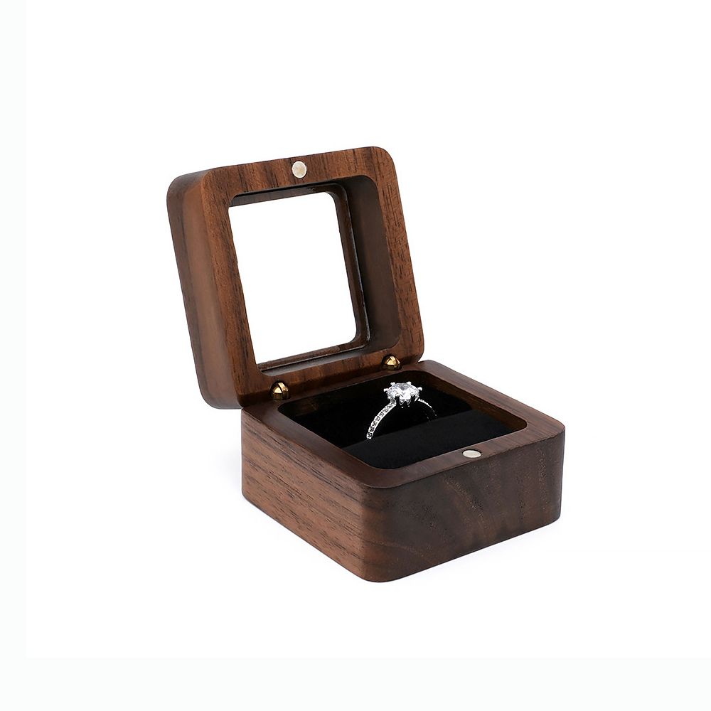 Engagement Ceremony Earrings Organizer Wooden Storage Box Ring Box Presentation Box Ring Bearer Box
