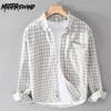 Весенне-осенние клетчатые рубашки с длинными рукавами, повседневная мужская модная рубашка, повседневная свободная рубашка из чистого хлопка с начесом, простой стиль, мужская одежда