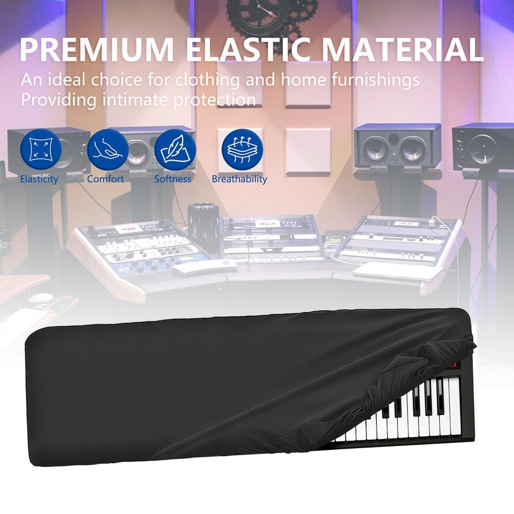 Musiin 61-Key Synthesizer Dust Cover for Roland XPS-30, FANTOM-06, JUNO-DS61, and Nord Wave 2. Premium Chinlon Dustproof and Soft-Touch Fit Design