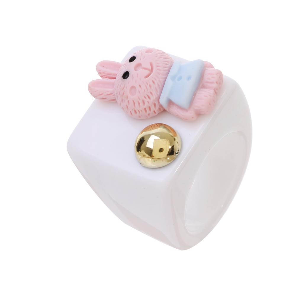Милое и игривое смоляное кольцо с мультяшным животным, кольцо с медведем, кольцо с кроликом, женское простое модное кольцо, ювелирное изделие