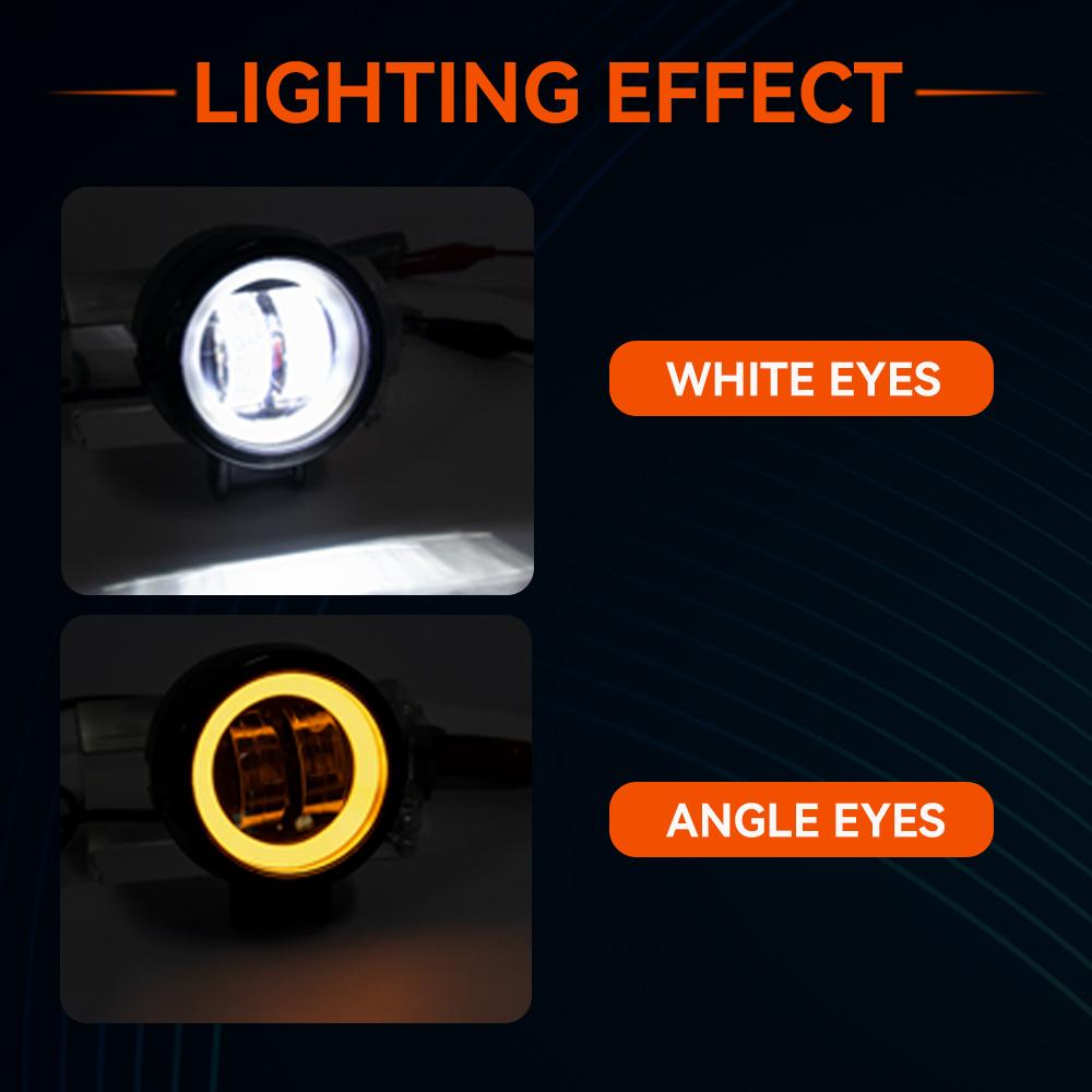 3-дюймовые фары 12 В 24 В светодиодные рабочие фары с подсветкой светодиодные фары рабочего света противотуманные фары DRL красные Halo Offroad 4WD ATV SUV