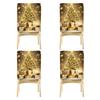 4 Pcs Christmas Chair Back Covers 45x55cm Thick Imitation Linen Washable Festive Dining Room Decor
