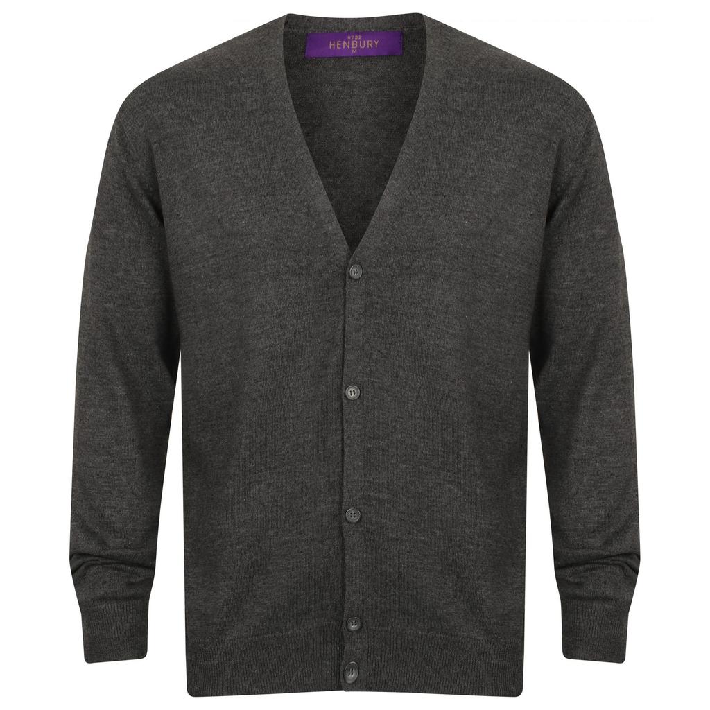 Henbury Mens Lightweight V Neck Cardigan