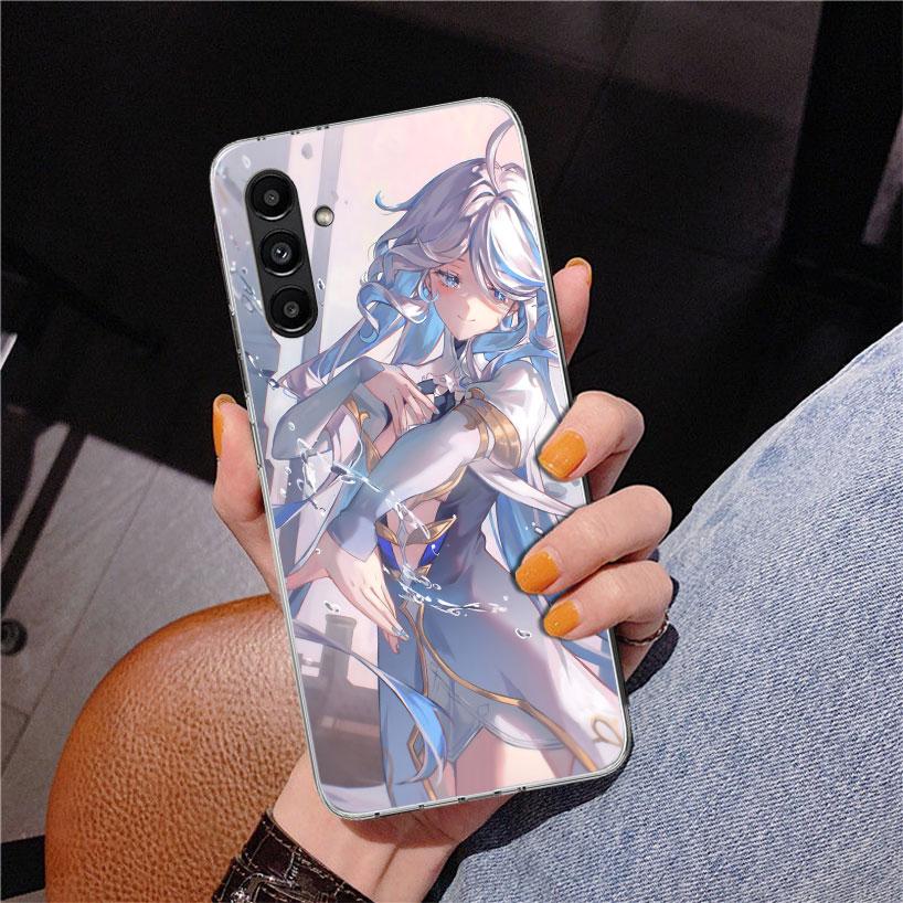 Милый чехол для телефона Furina Genshin Impact для Samsung Galaxy A17 A37 A57 A16 A26 A36 A56 A15 A14 A13 A55 A54 A53 A35 A34 A33 A25 A24