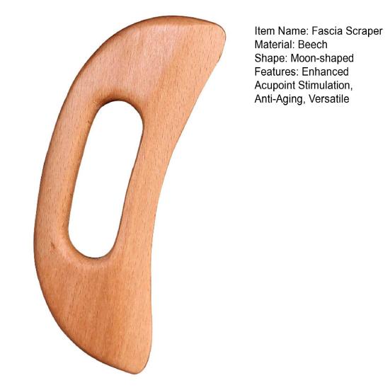 Деревянный скребок для фасций для лимфодренажа, похудения, лунообразный антивозрастной массаж Гуаша