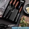 Professional 6 Kitchen Knife Set, High Carbon Stainless Steel Super Sharp, With Anti-stick Ergonomic Wooden Handle,Gift Box Set