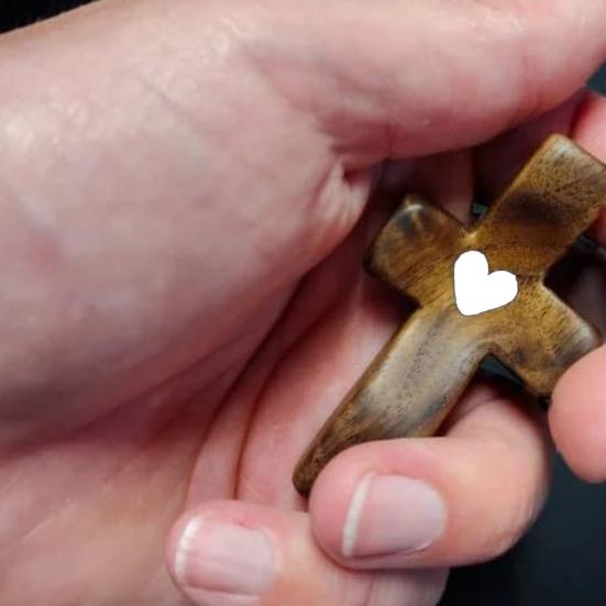 Украшение Креста из Черного Ореха Эмоциональная Поддержка Деревянное Сердце Любовь Карманный Объятие Крест Мужчины Женщины Вера Молитва Крест Мое Сердце Поощрительный Подарок