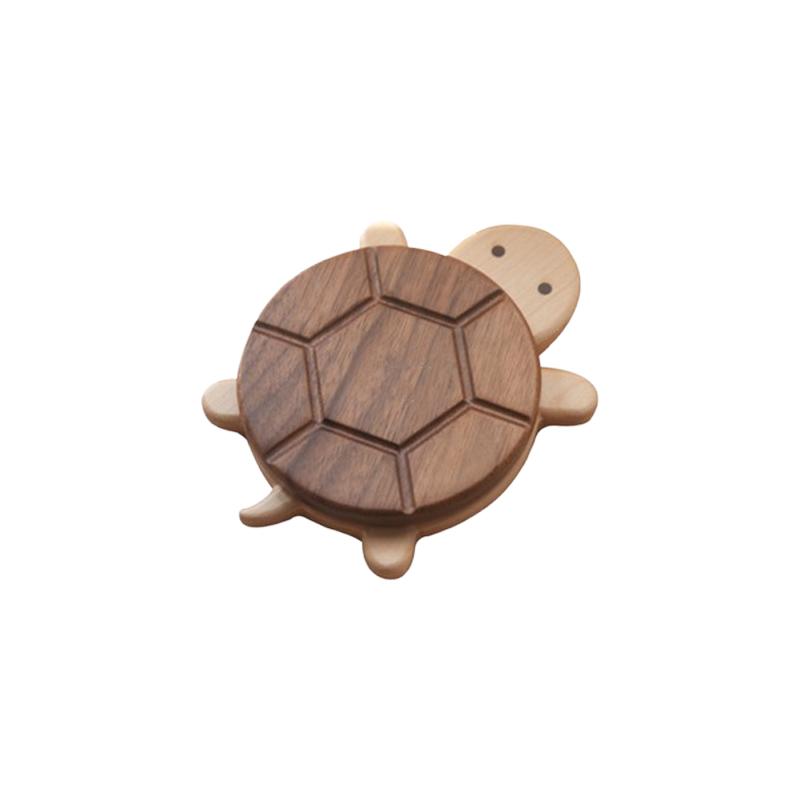 1/2pcs Cute Turtle Shape Heat Insulation Coaster Solid Wood Cup Mat Rotatable Desktop Tableware Mat Anti-scald Table Ornaments