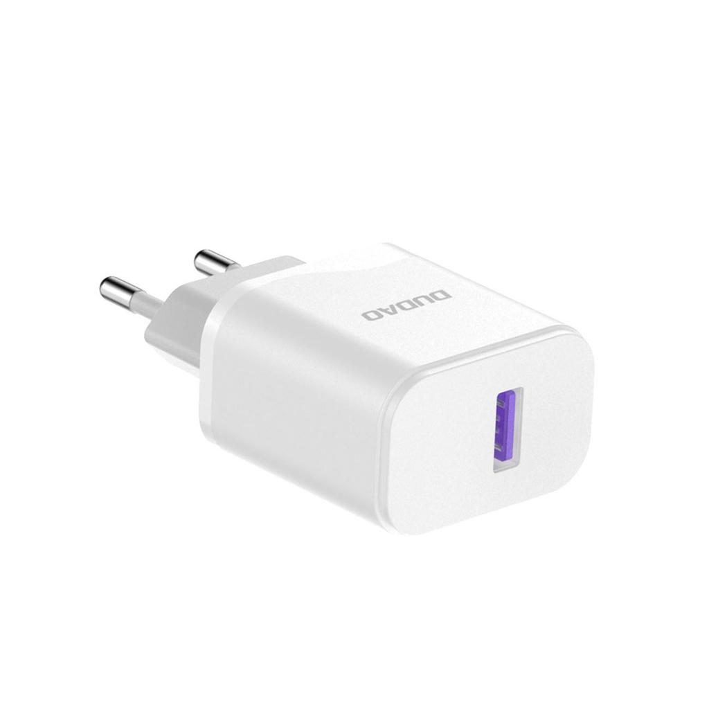 Dudao A20EU 18W USB-A Wall Charger with USB-A to Lightning Cable - White