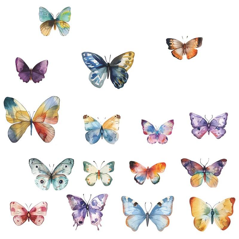 New Vibrant Butterfly Static Cling wall Window Stickers - UV Resistant Decals for Home Decor