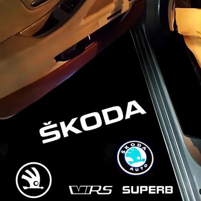2 шт. Светодиодная лампа-проектор для двери автомобиля Для Skoda VRS Octavia A5 A7 2004-2024 2018 2005 2013 2015 Аксессуары