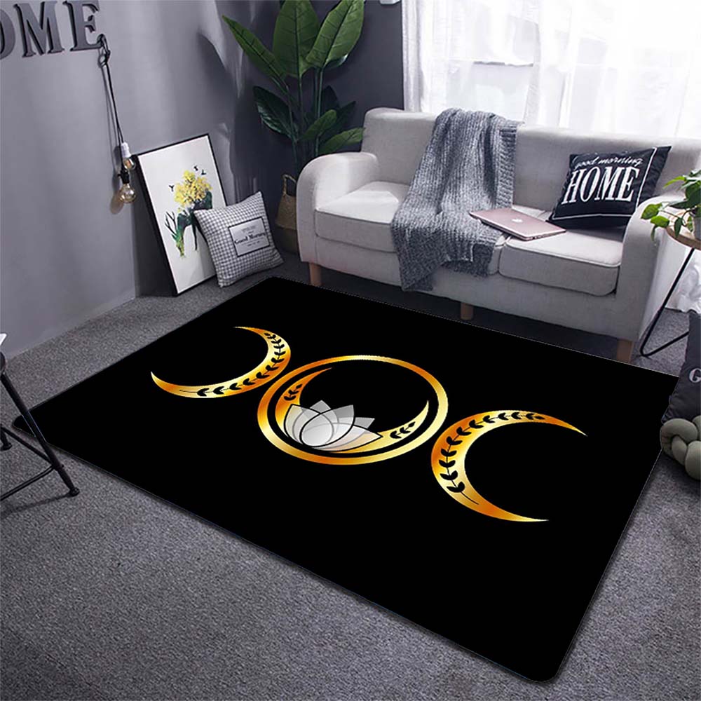 Triple Moon Goddess Carpet Wicca Goth Subculture Rock Romance Non-slip Doormat Mat Hallway Entrance Door Rug Bedroom Decor