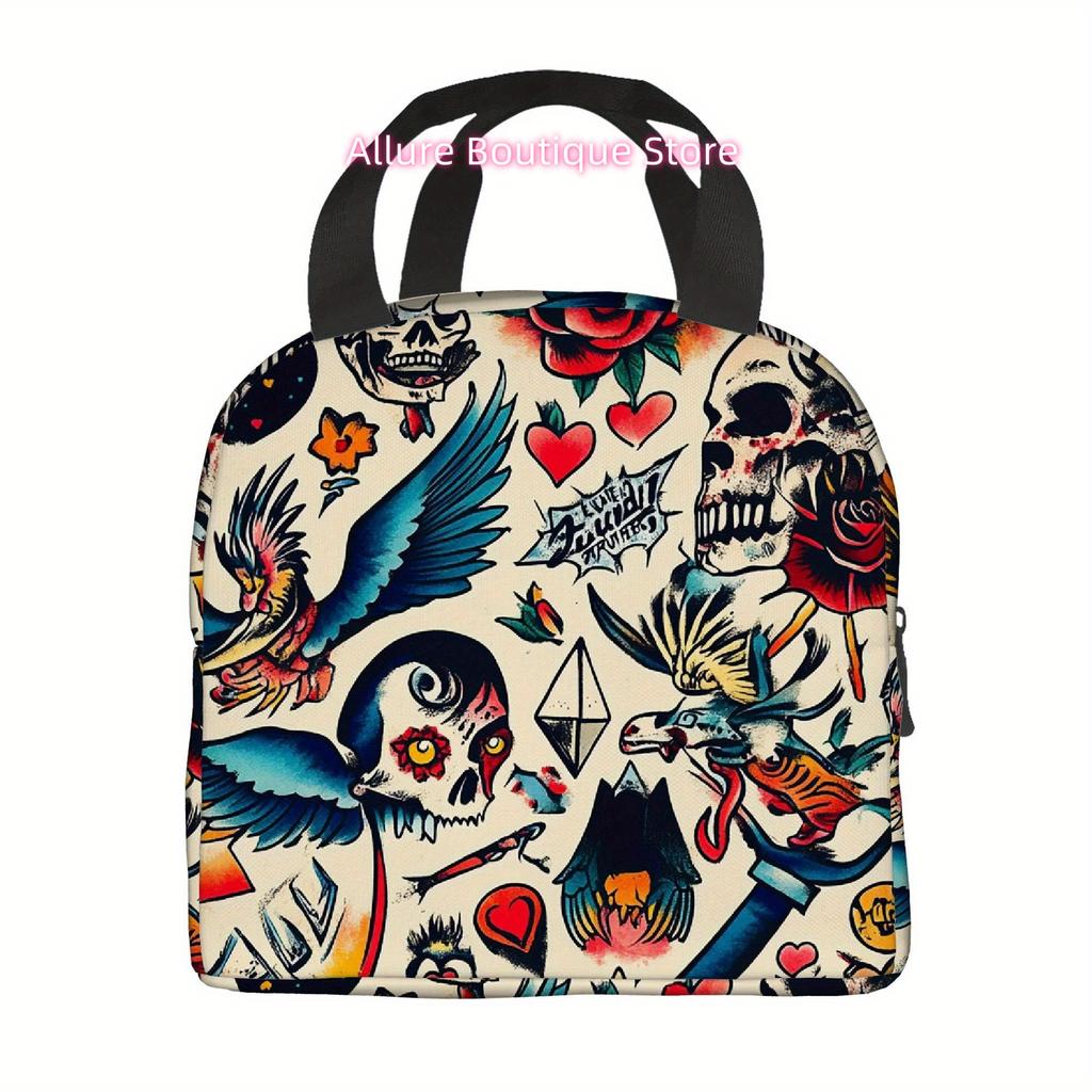 1pc, Tattoo Flash Art Design Collection Printed Thermal Bag, Insulation Bag, Insulated Bag. Not for Food Contact. Suitable for H