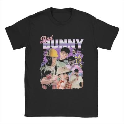 Футболки Bad Bunny мужские из чистого хлопка модные футболки с круглым вырезом футболки с коротким рукавом одежда большого размера