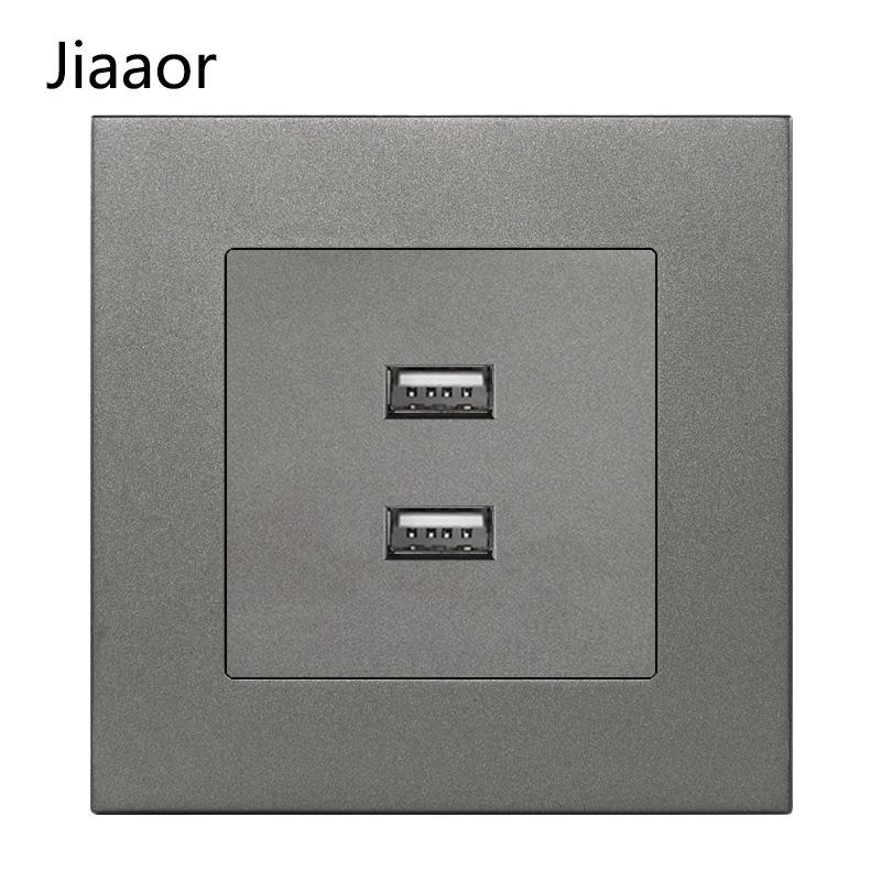 Серый британский стандарт двойная розетка с выключателем с USB и Type C - совместимая с Гонконгом/Макао, скрытого типа 86