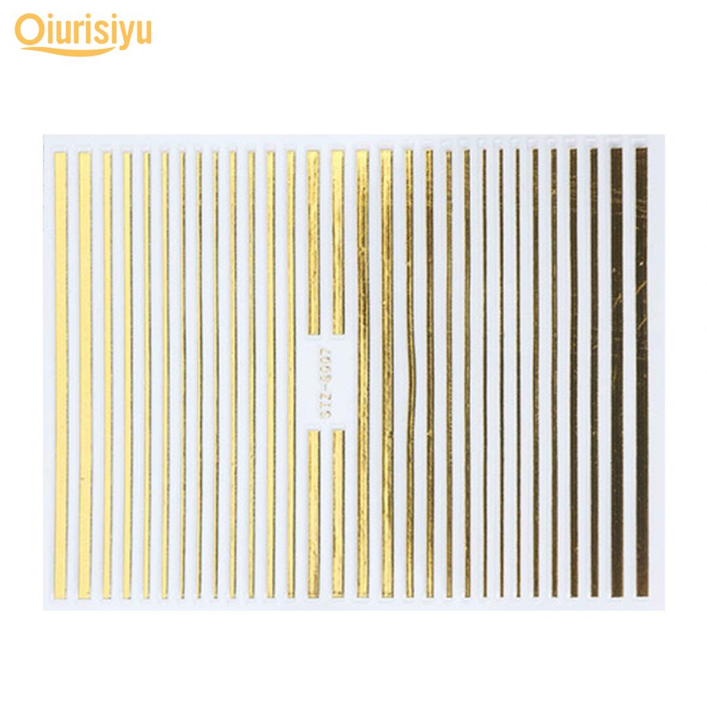 Gold Colour Geometry Shapes Nail Art Sticker