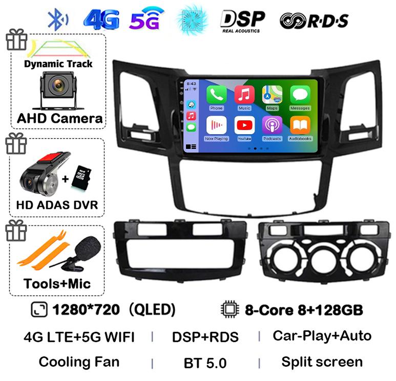 Android 14 Carplay Auto Для Toyota Fortuner HILUX Revo Vigo 2007-2010 2011 2012-2014 2015 Автомагнитола Мультимедийный плеер GPS Стерео
