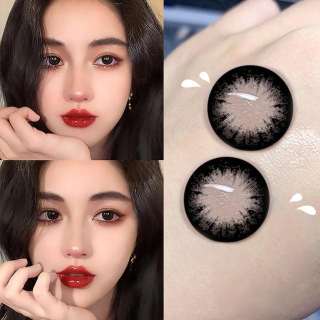 Contact Lenses For Eyes One Pair Colored Contact Lens Green Brwon Natural Look Diamond Beauty Cosmetic Color Lens Eyes Korean