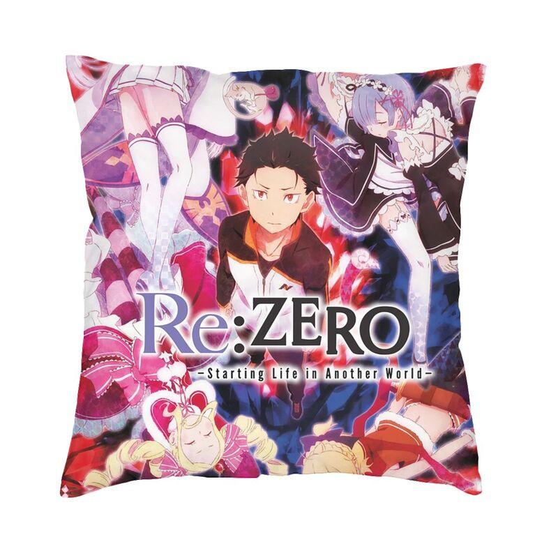Аниме Анимация Роман Re Zero Наволочка 45x45см Декоративная Печать Подушка-бросок для Гостиной Двусторонняя