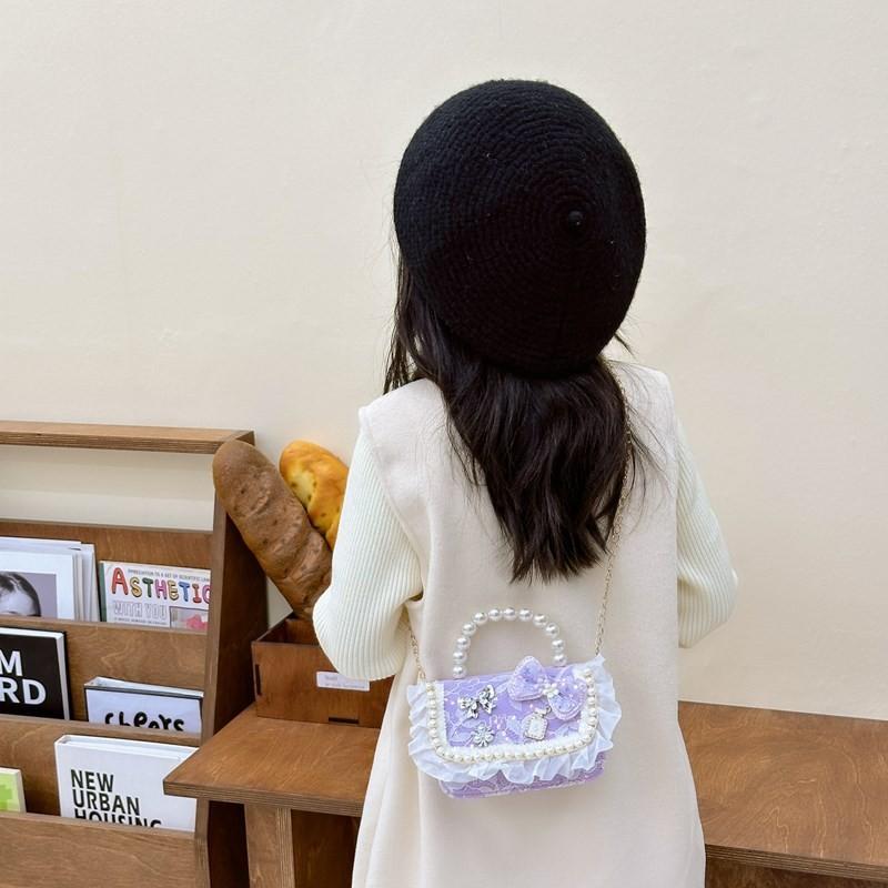 Очаровательная сумочка «Жемчужная принцесса» для девочек с милым кружевом и дизайном в виде банта