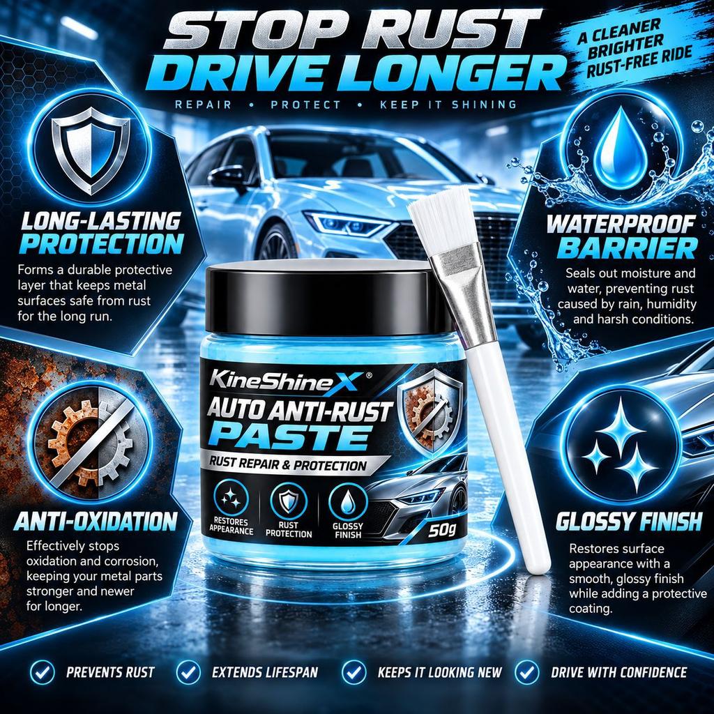 Auto Anti-Rust Paste, Blue Metal Rust Removal Repair Paste Auto Rust Shield Paste With Brush