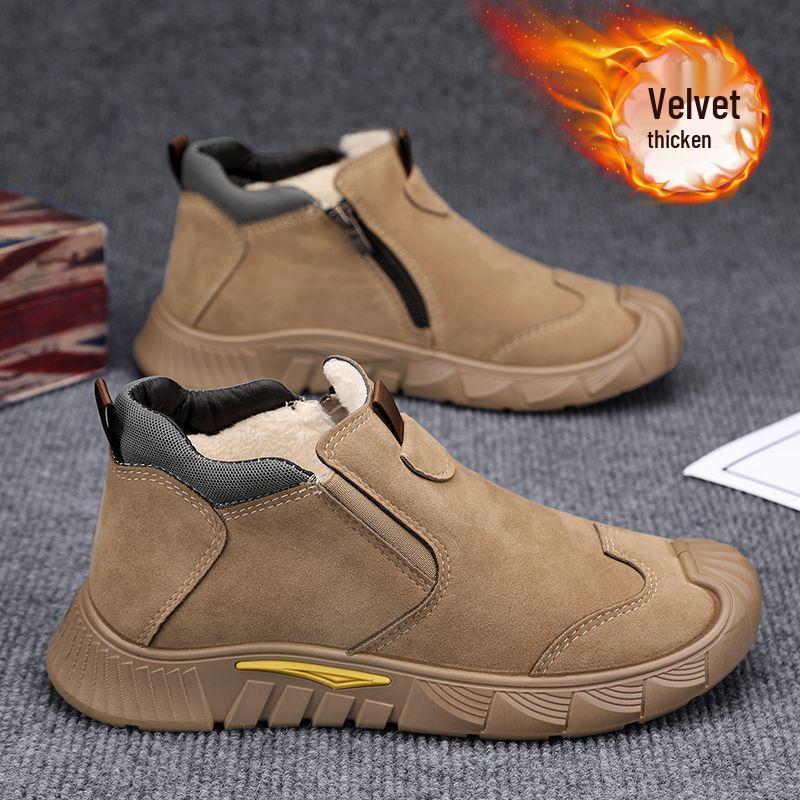 Northeast Men's Winter Fur-Lined Snow Boots: Non-Slip, Thick Cotton, Stylish Sports Footwear