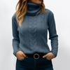 Женский модный однотонный свитер с высоким воротом и длинными рукавами, пуловер, топ