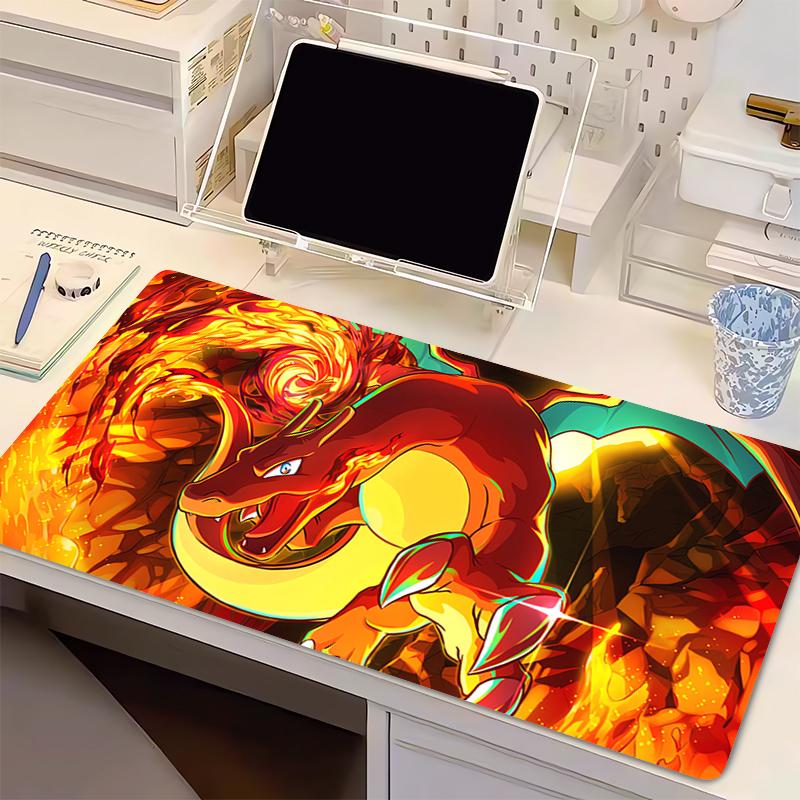 Natural Rubber Mouse Pad PPokemon Charizard Computer Keyboard Pad Carpet Large Gaming Accessories Mousepad Gamer Desk Mat Table