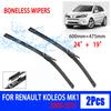 Для Renault Koleos MK1 2008-2015 автомобильный дворник ласточкин хвост мягкий резиновый дворник лобовое стекло ветровое стекло HD тихий автомобильный дворник 24"+19"