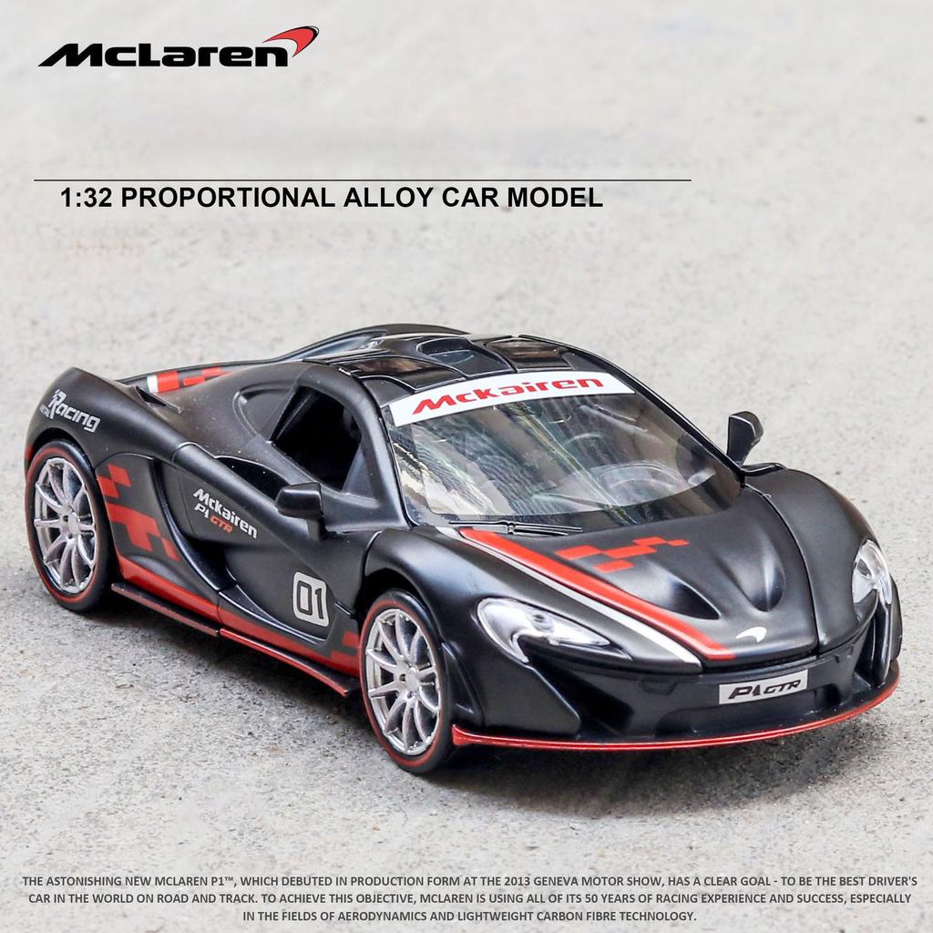 Масштаб 1/32 McLaren P1 GTR, литая под давлением модель автомобиля, игрушечный автомобиль с откатным механизмом, звуком и светом для детей, коллекция подарков для мальчиков и девочек