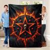 Skeleton fivepointed star flame pattern Flannel printed blanket suitable for all seasons for living room office sofa and travel