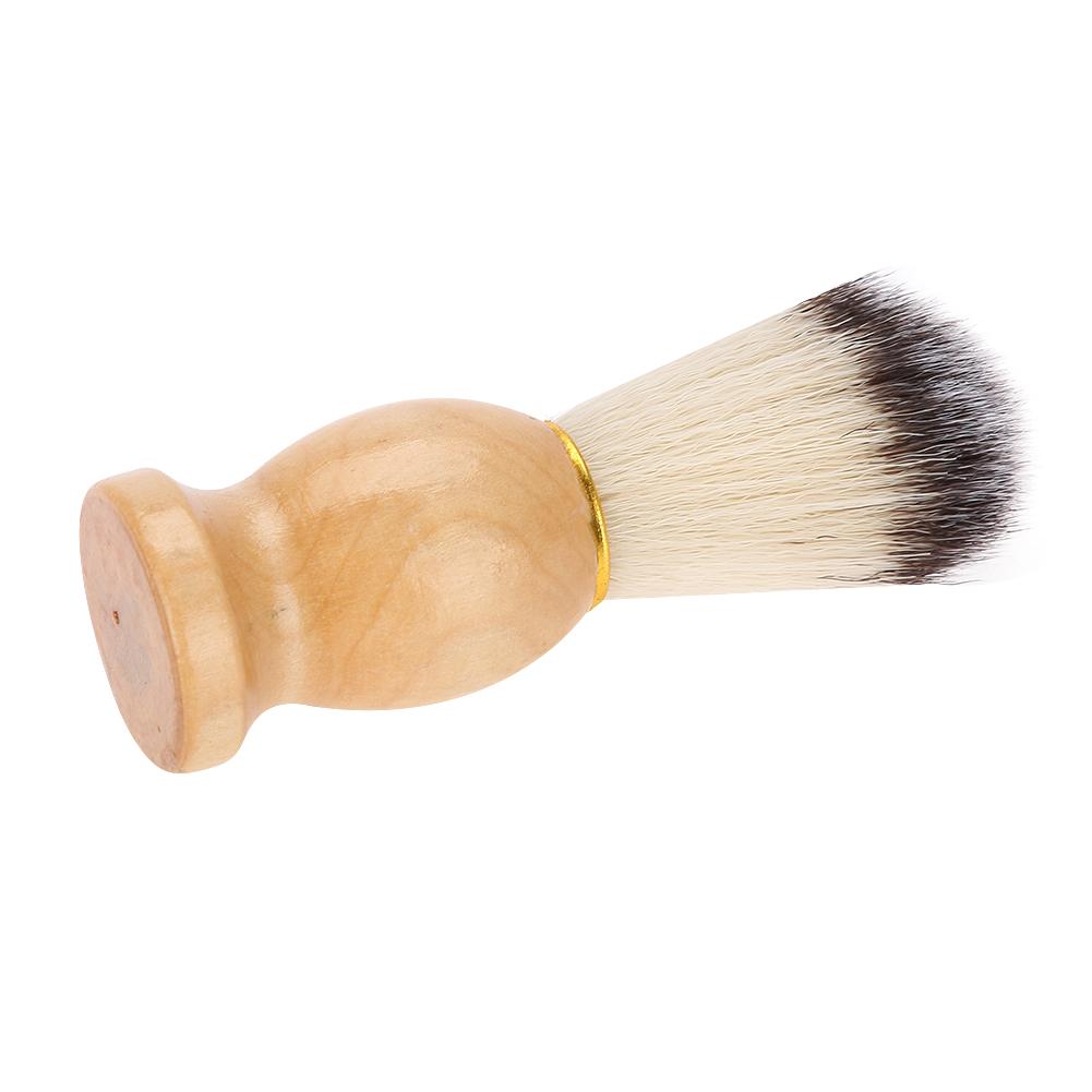 Portable Men Soft Synthetic Hair Wood Handle Beard Shaving Brush Barber Salon Tool