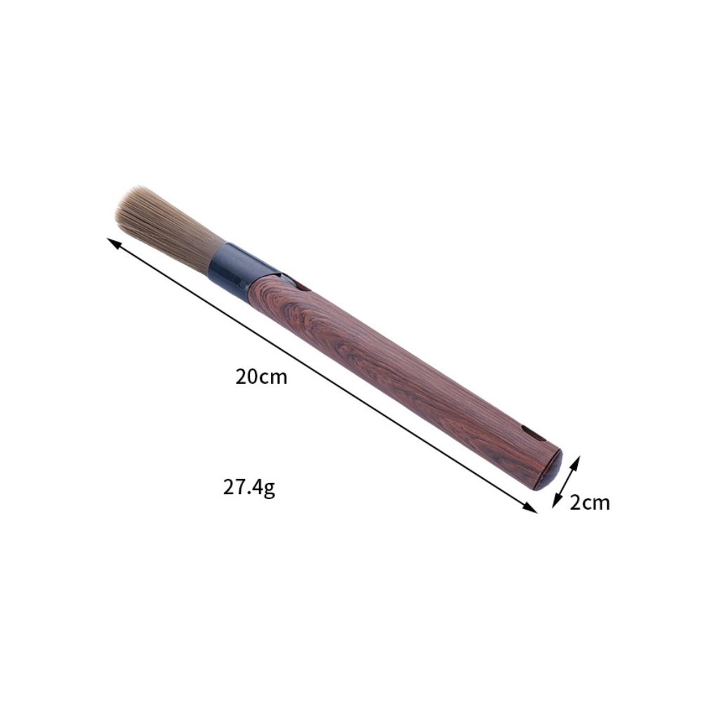 Wood-Grain Handle Espresso Cleaning Brush Flexible Coffee Grinder Cleaning Brush Home Kitchen