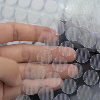 200pcs (100 пар) Суперпрочные прозрачные точечные наклейки Многоразовые застежки-липучки 15 мм Клейкие белые круглые монетки для организации, рукоделия и упаковки