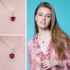 JewelryPalace Heart Love 3.6ct Created Ruby 925 Silver Pendant Necklace for Women No Chain Fashion Fine Jewelry Gift
