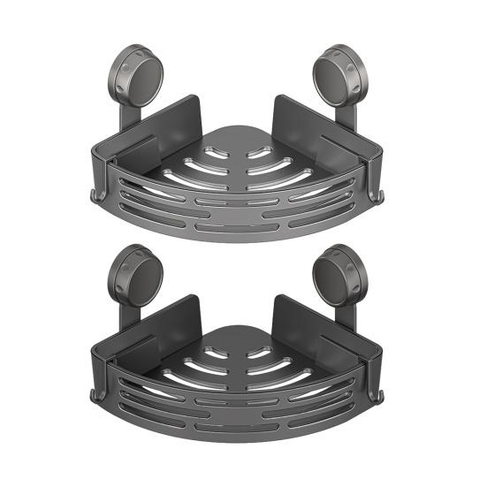 Настенный стеллаж для ванной комнаты без сверления, угловая полка на прочных присосках, нержавеющий органайзер для душа, экономичный по месту, треугольная полка для ванной
