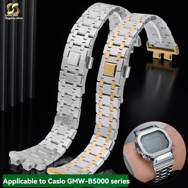 Для G-SHOCK Casio Маленький Серебристый Блок 3459 Серии GMW-B5000 GM-B2100 Модифицированный Мужской Высококачественный Ремешок для Часов из Нержавеющей Стали