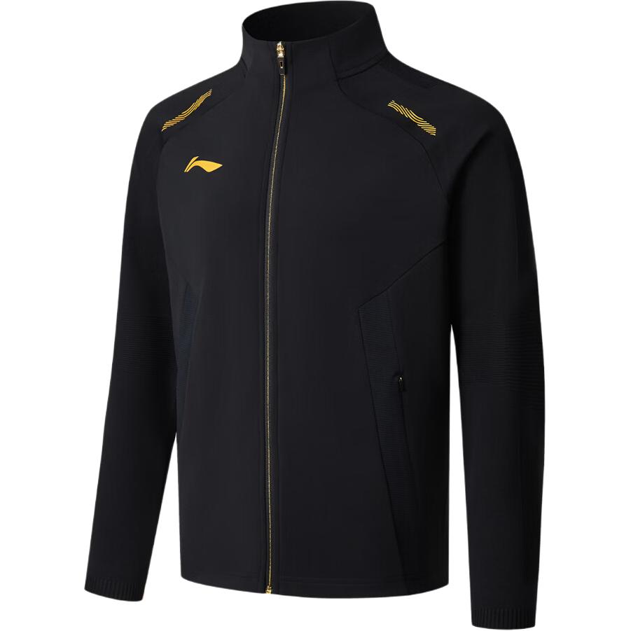 Men's Li-Ning Jackets Unisex Black Stand Collar Moderate Straight Fit