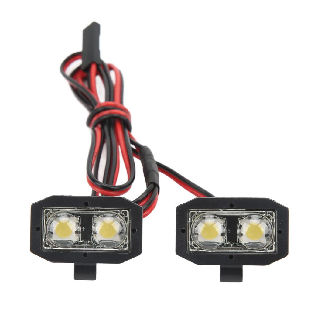 RC Headlight 4 LED White Lighting Color Plastic Housing 2.54JR Connector Removable Brackets RC Spot Lamp for 1 10 5 To