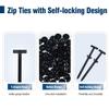 50 PCS Nylon Universal Cable Tie Buckle, Multi-Functional Black Zip Ties with Pin & Button, Snap-Fit Nylon Fastening Clip for Car