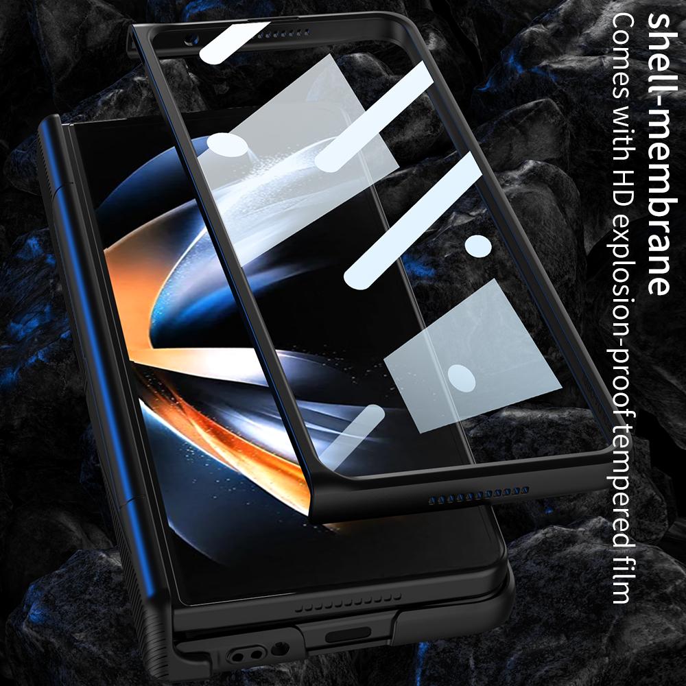Противоударный бронированный чехол для Samsung Galaxy Z Fold 4 5g Slide Pen Slot Case Магнитный шарнирный кронштейн-подставка для Samsung Z Fold 4 Case