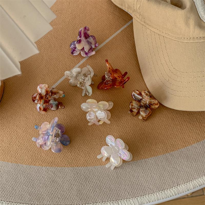 Korean Cute Acetate Flower Hair Clip for Women - French Style Simple Bangs & Half Ponytail Accessory